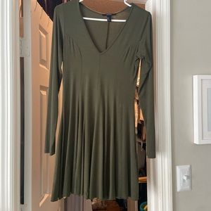 Olive Long Sleeved Forever 21 Dress